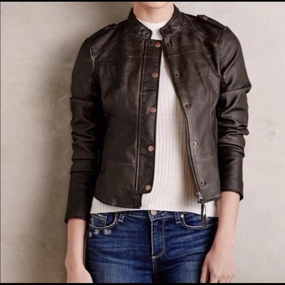 Anthropologie Women's Vegan Moto Leather Jacket Hei Hei Size‎ XS - Picture 1 of 16